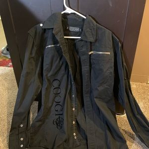 Men’s black long sleeve coogi button down